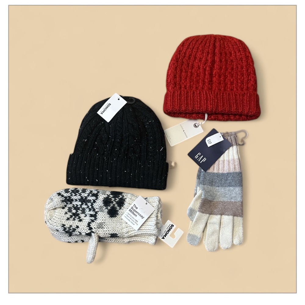 BEANIE & GLOVES Lucky Brand & Sonoma & Gap bundle